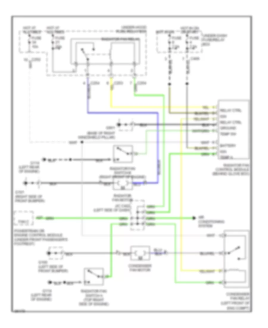 Электросхема системы охлаждения для Acura 2.2CL 1997