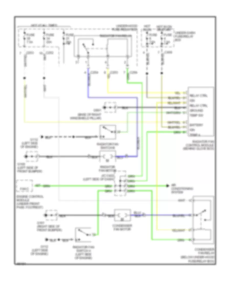 Электросхема системы охлаждения для Acura 3.0CL 1997
