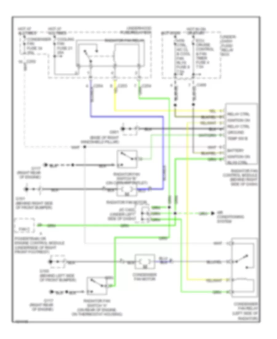 Электросхема системы охлаждения для Acura 2.3CL 1998