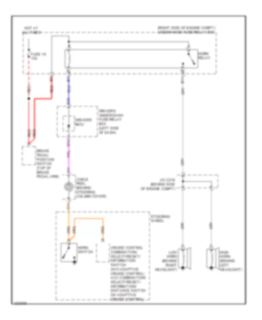 Horn Wiring Diagram for Acura ZDX 2011