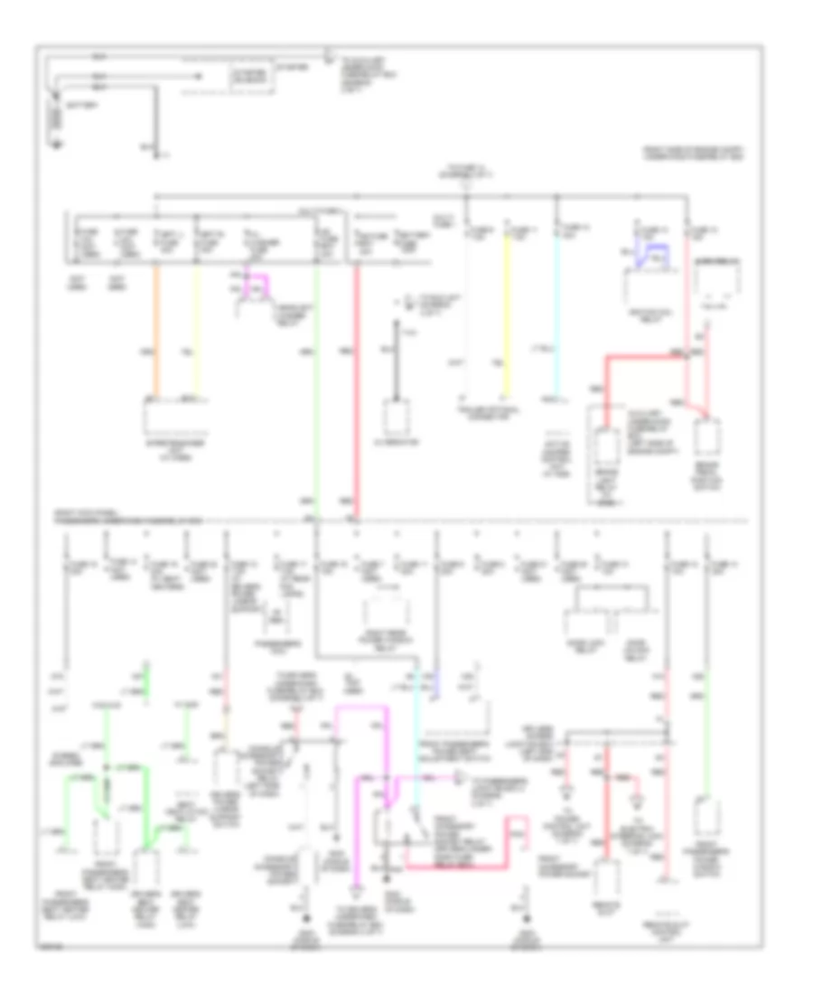 Power Distribution Wiring Diagram with Keyless Access 1 of 7 for Acura ZDX 2011