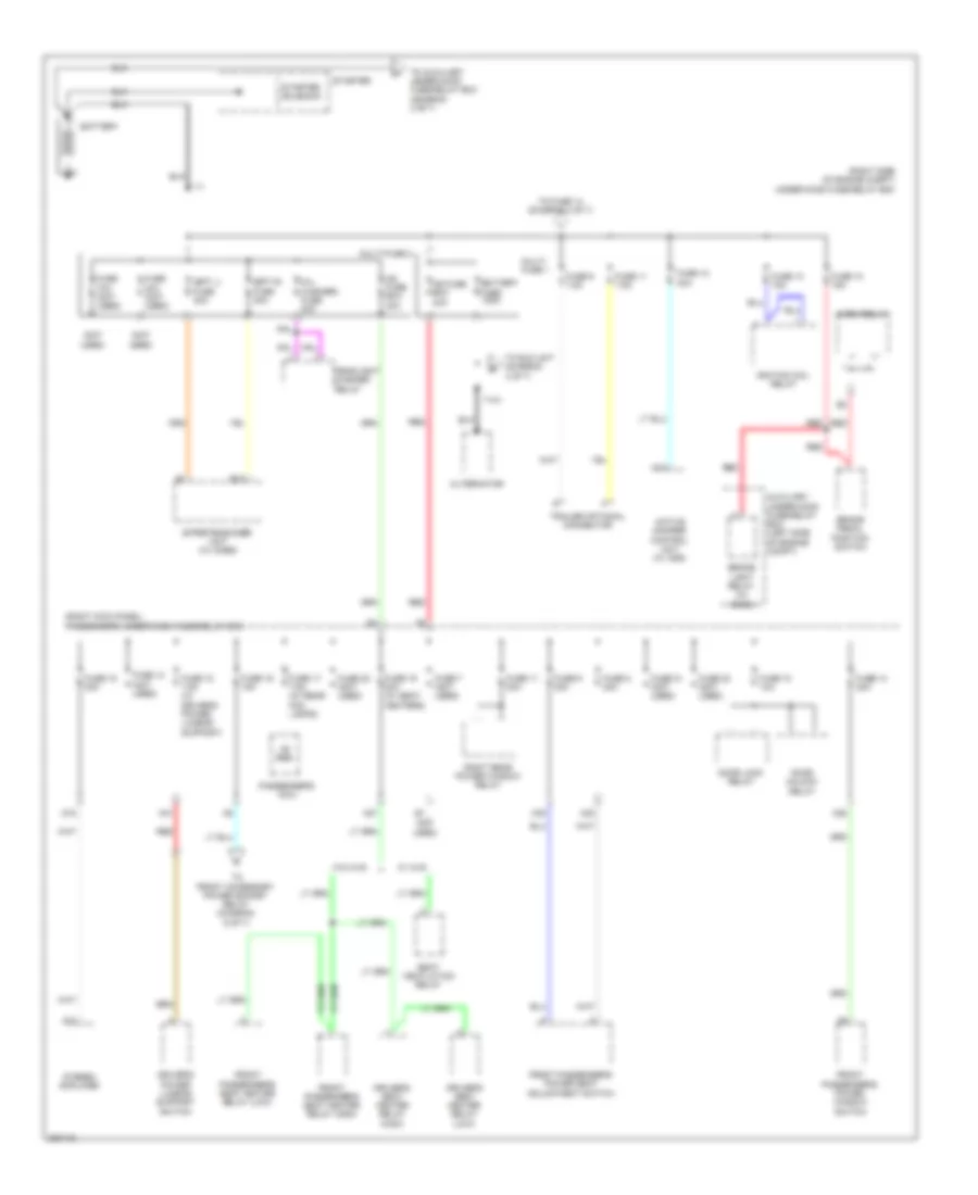 Power Distribution Wiring Diagram without Keyless Access 1 of 7 for Acura ZDX 2011