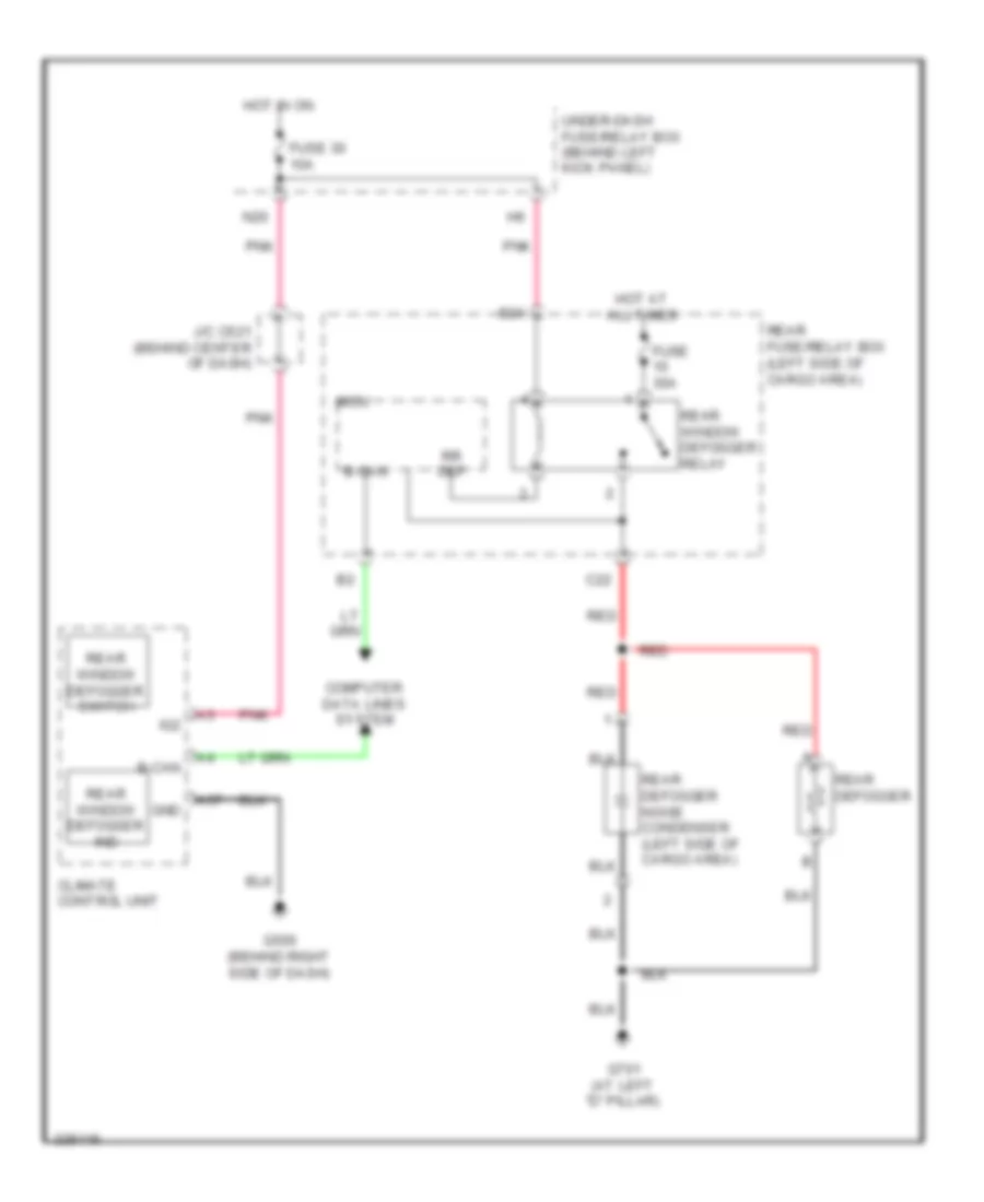 Rear Defogger Wiring Diagram for Acura MDX 2012