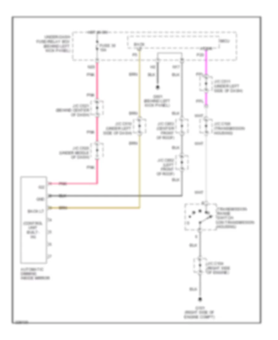 Power Mirrors Wiring Diagram, Except Base for Acura MDX 2012