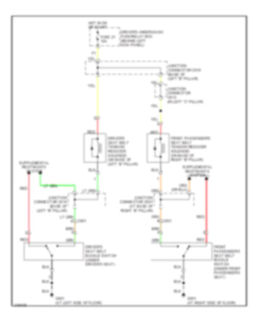 Passive Restraints Wiring Diagram for Acura RL 2012