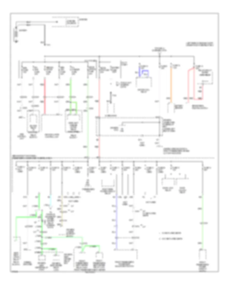 Power Distribution Wiring Diagram, without Keyless Access (1 of 6) for Acura TL 2012