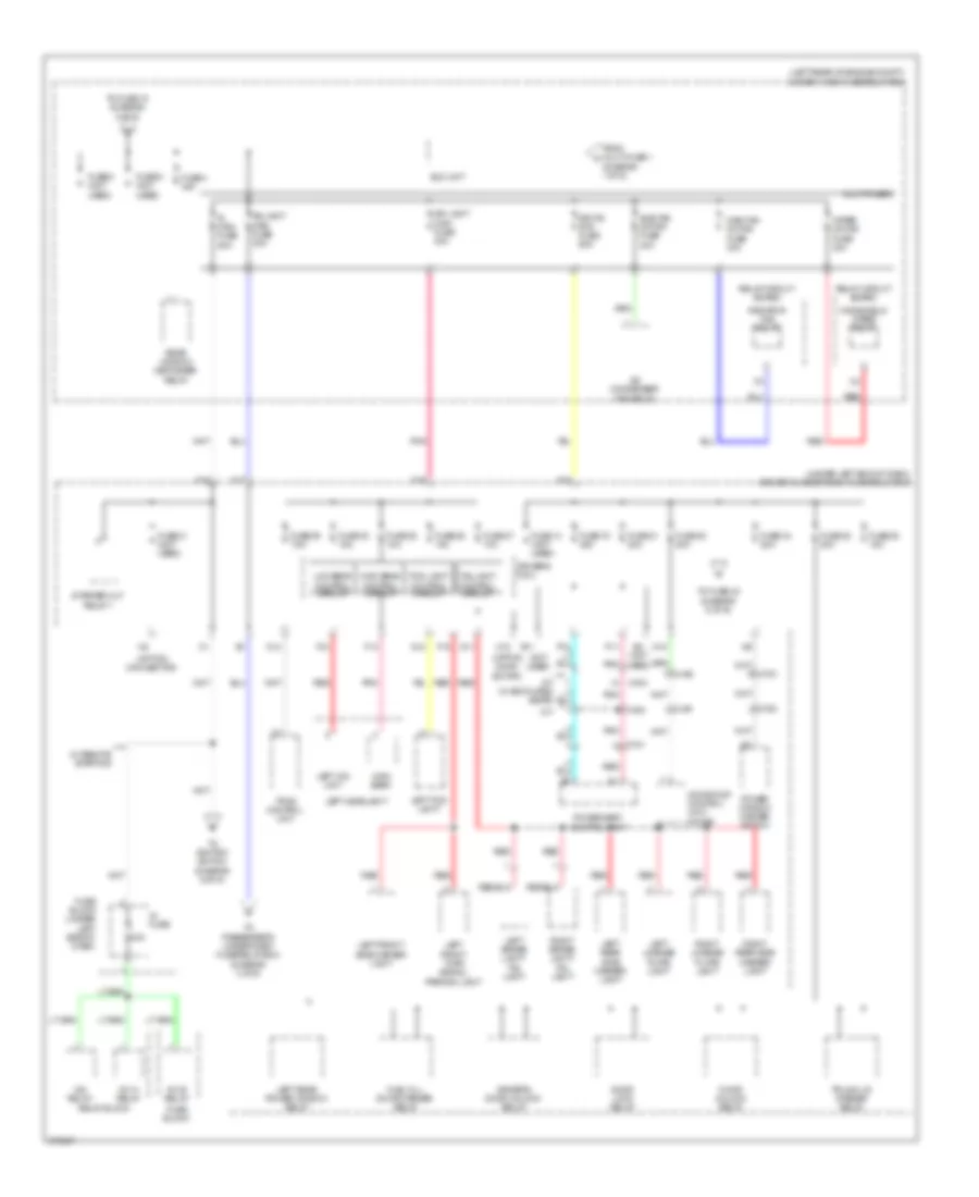 Power Distribution Wiring Diagram without Keyless Access 2 of 6 for Acura TL 2012