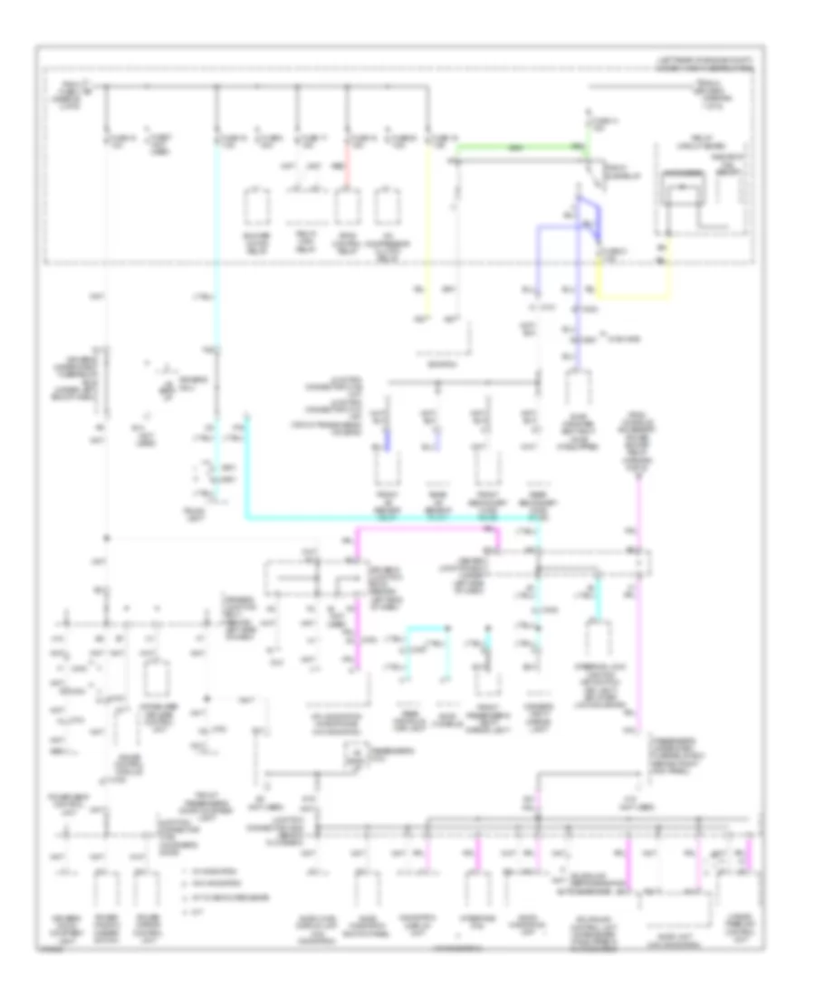 Power Distribution Wiring Diagram, without Keyless Access (3 of 6) for Acura TL 2012