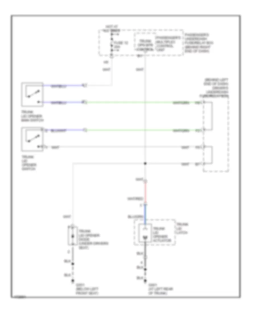 Trunk Release Wiring Diagram for Acura 3.2TL 2003