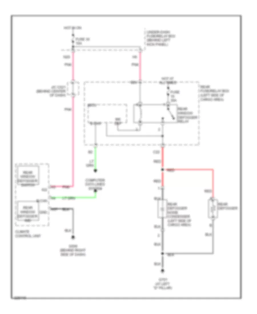 Rear Defogger Wiring Diagram for Acura MDX 2013