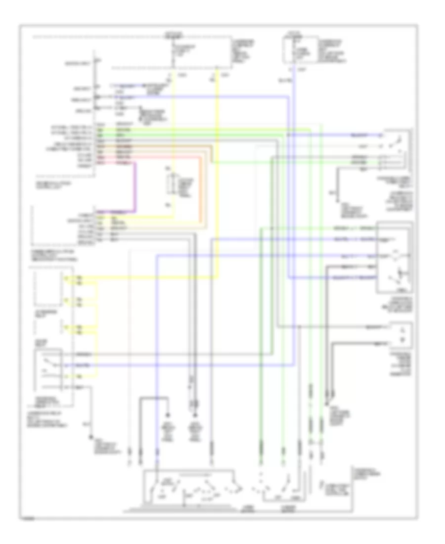 Электросхема стеклоочистителя, дворников и омывателя для Acura 3.5RL 2003