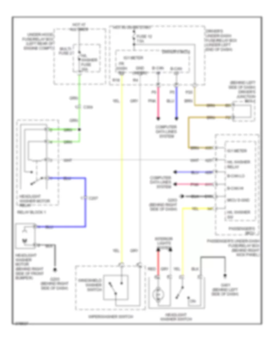 Headlamp Washer Wiring Diagram for Acura TL 2013