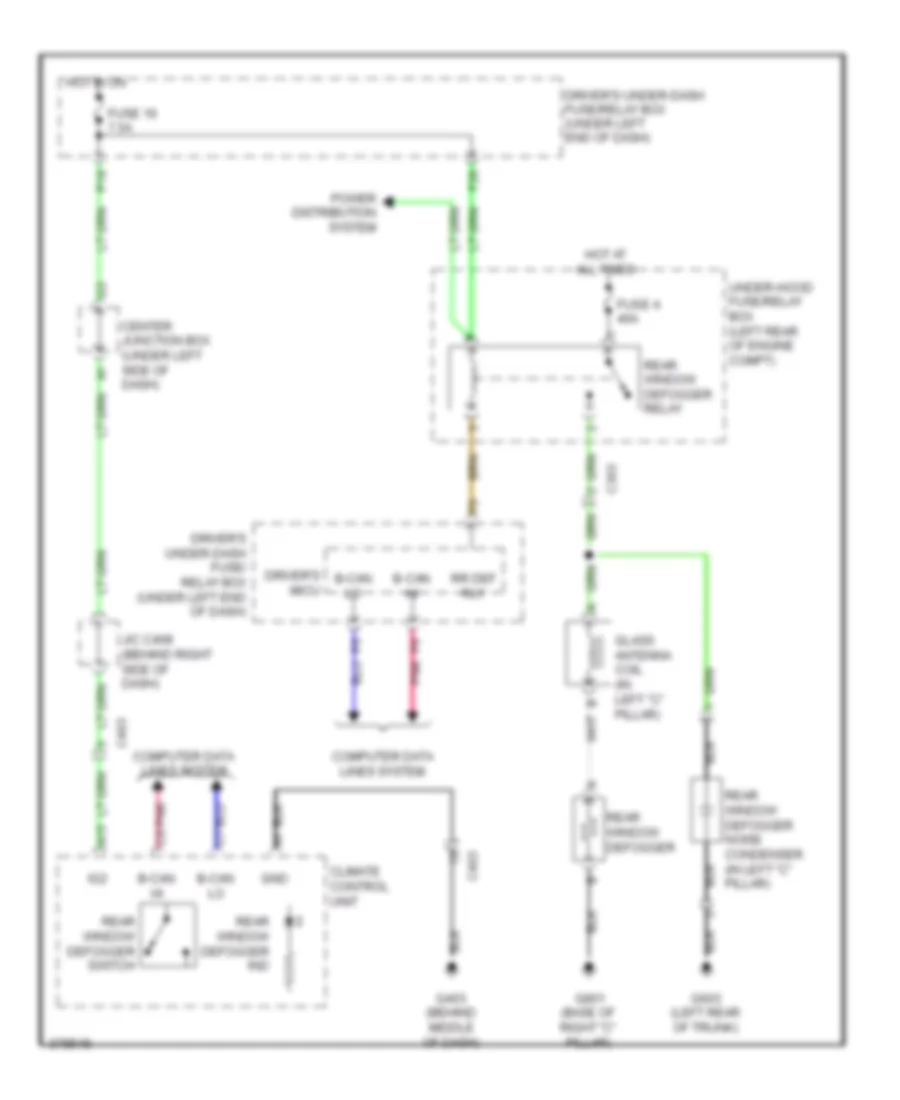 Rear Defogger Wiring Diagram for Acura TL 2013