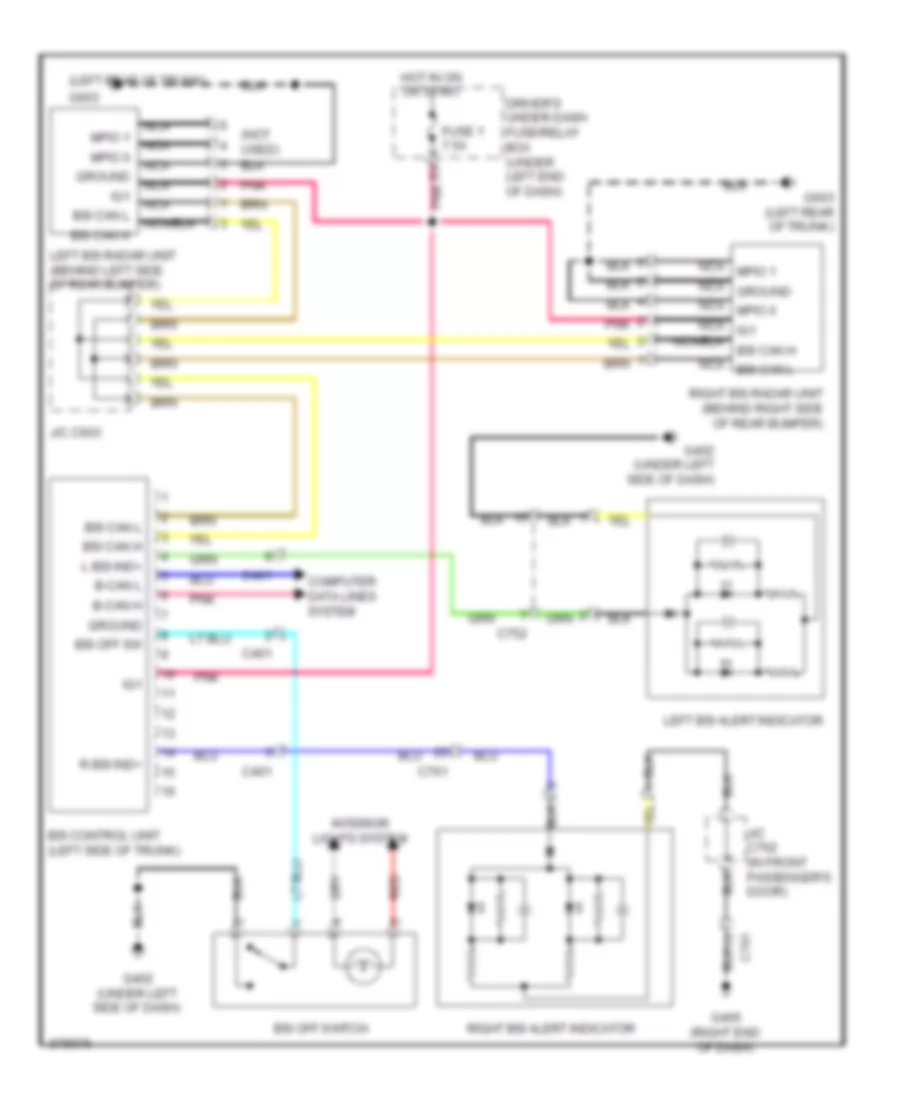 Blind Spot Monitoring Wiring Diagram for Acura TL 2013