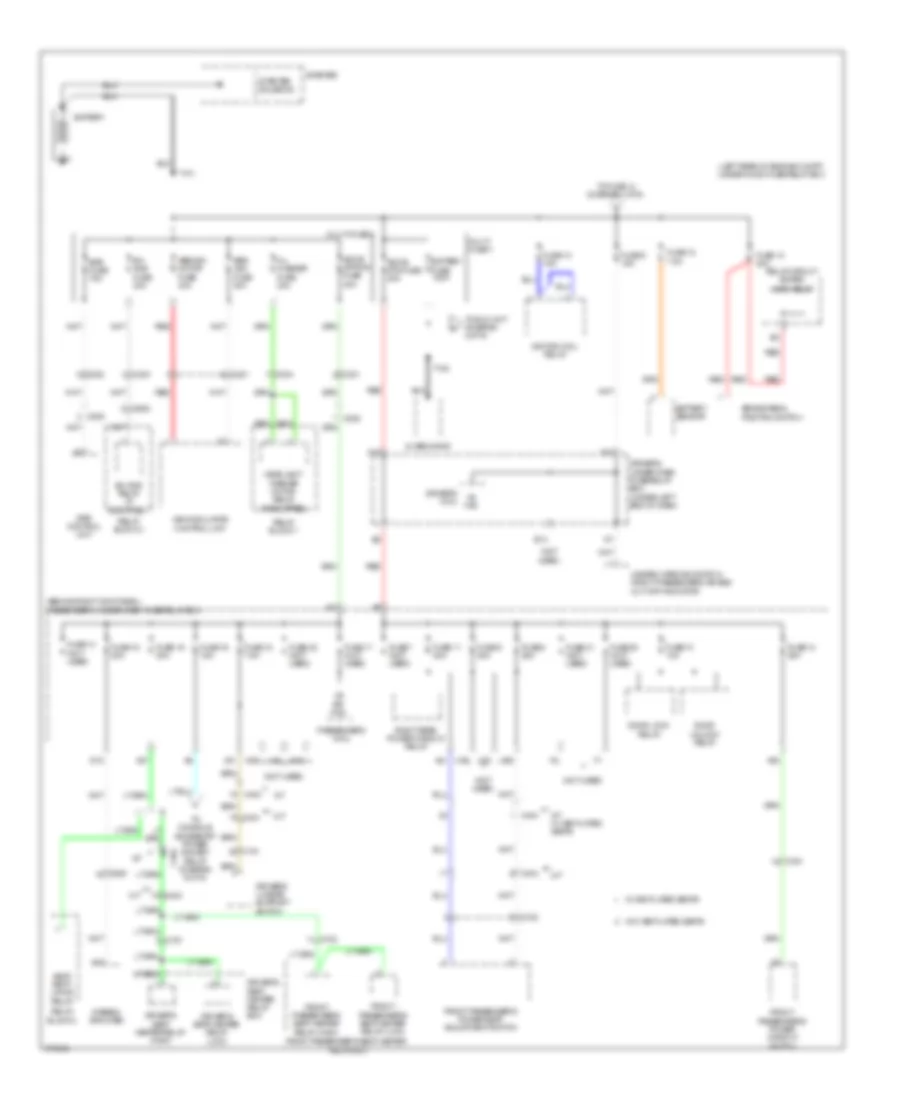 Power Distribution Wiring Diagram without Keyless Access 1 of 6 for Acura TL 2013