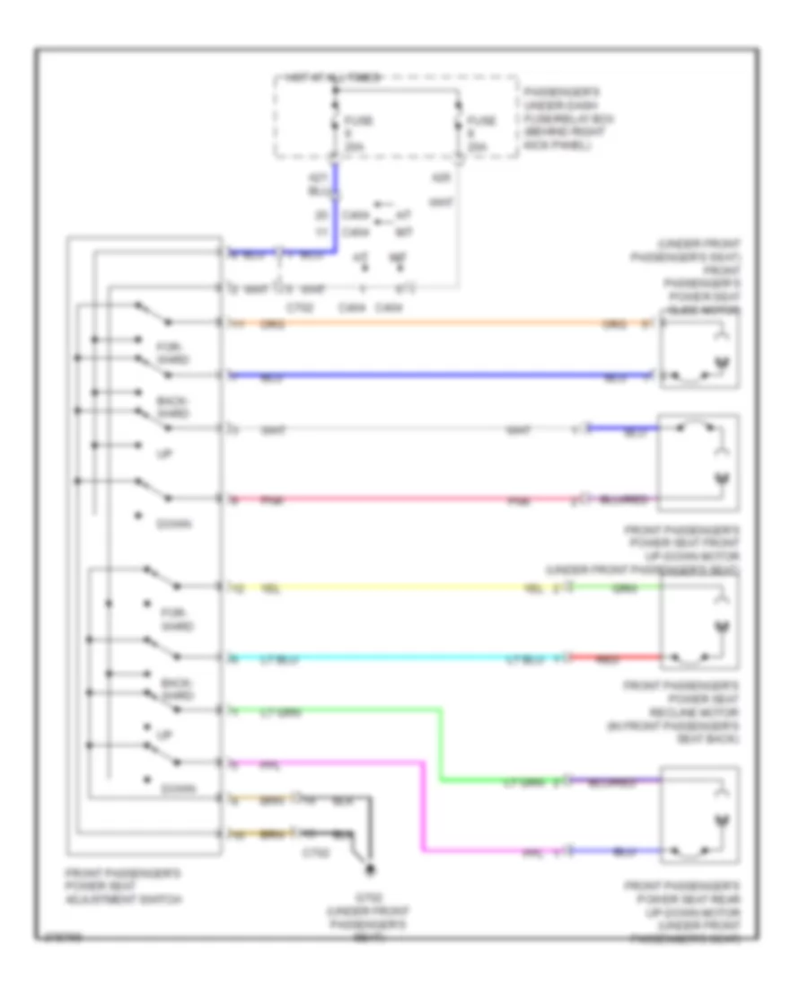 Passenger Power Seat Wiring Diagram for Acura TL 2013