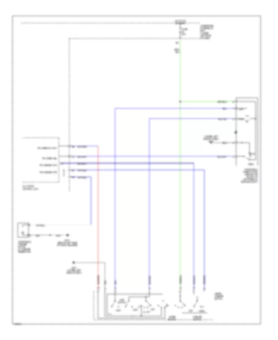 Электросхема передних стеклоочистителей дворников и омывателя лобового стекла для Acura RSX 2003