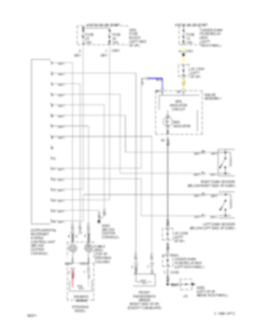 Supplemental Restraints Wiring Diagram for Acura Integra GS R 1994