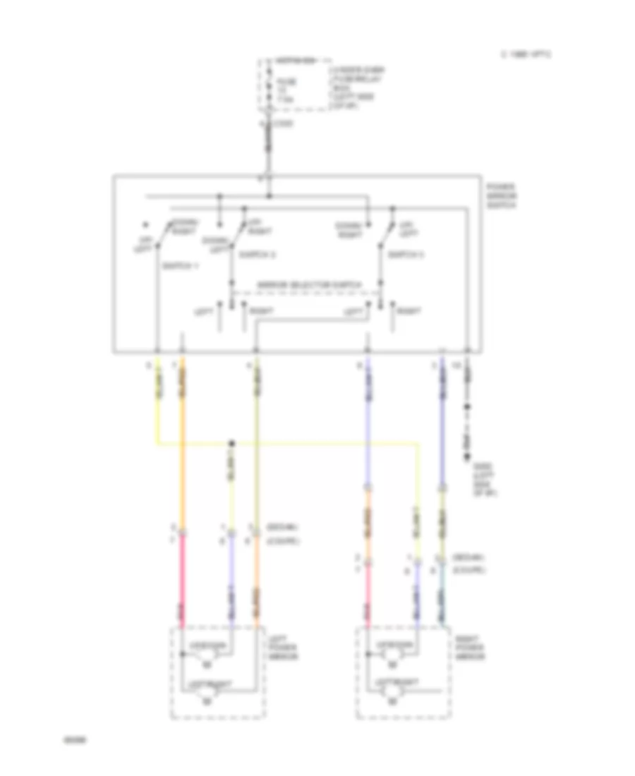 Power Mirrors Wiring Diagram for Acura Integra LS 1994