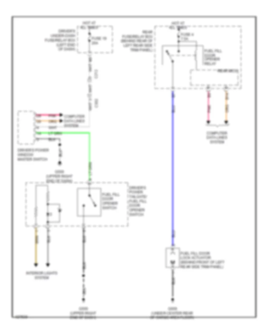 Fuel Door Release Wiring Diagram for Acura MDX SH AWD 2014