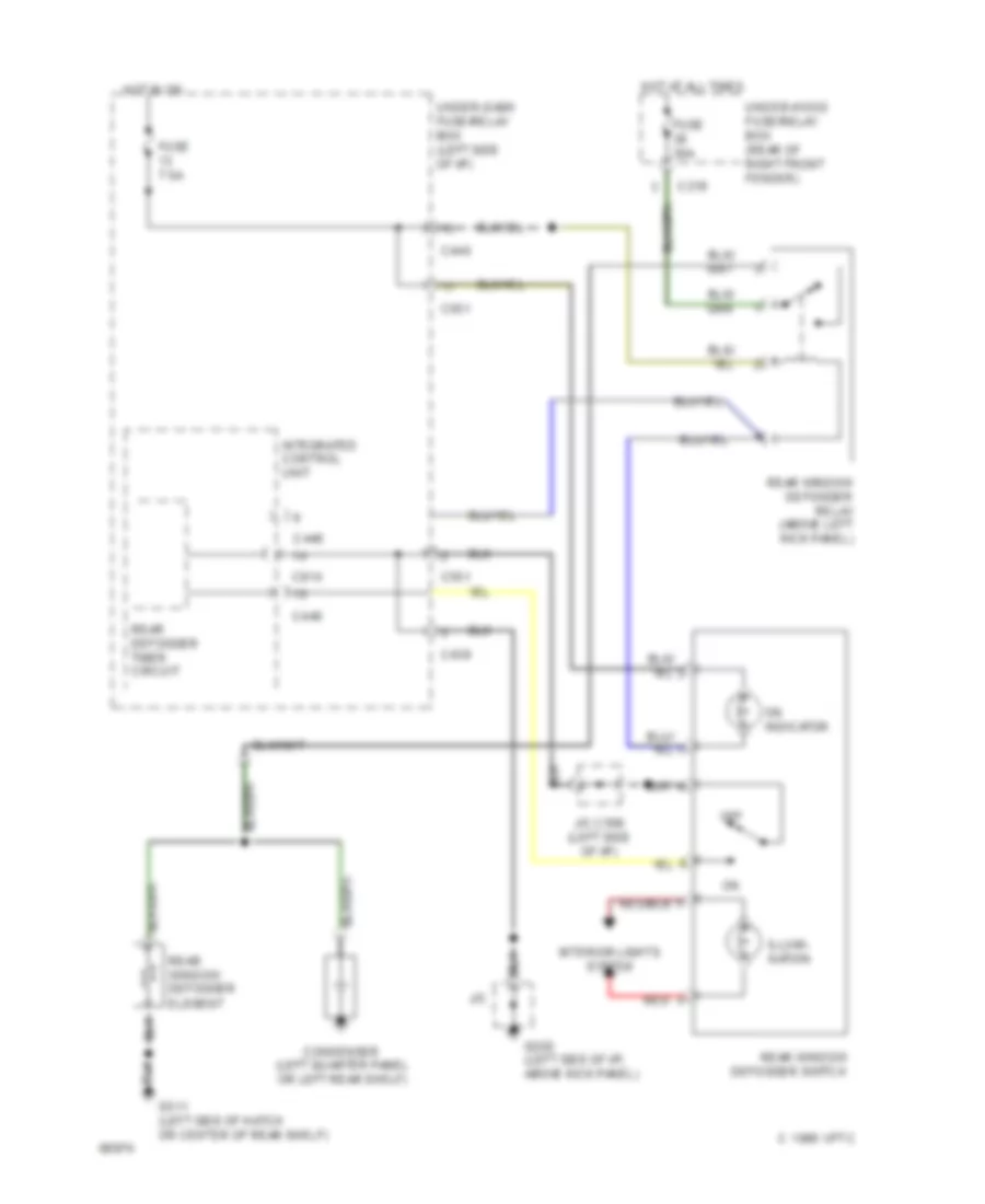 Defoggers Wiring Diagram for Acura Integra RS 1994