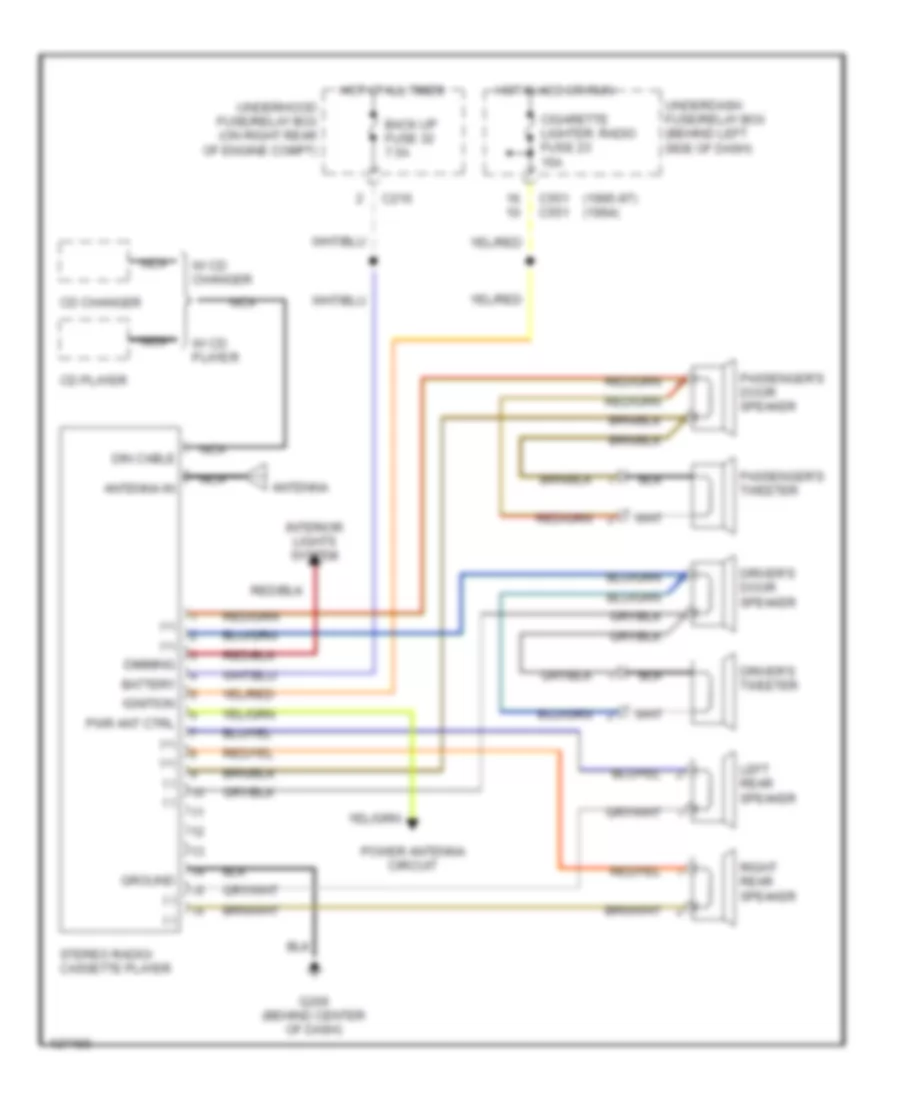 Radio Wiring Diagram for Acura Integra RS 1994