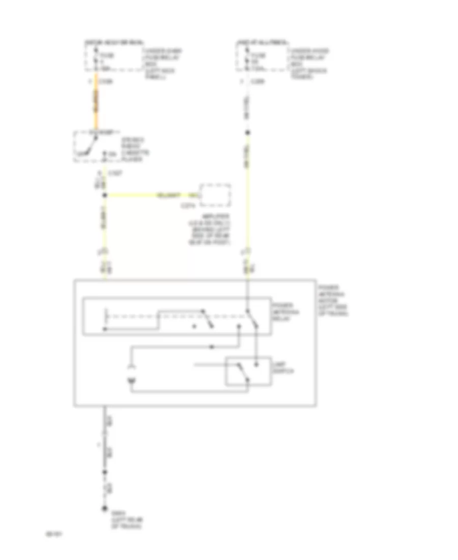 Power Antenna Wiring Diagram, without Spoiler for Acura Legend GS 1994