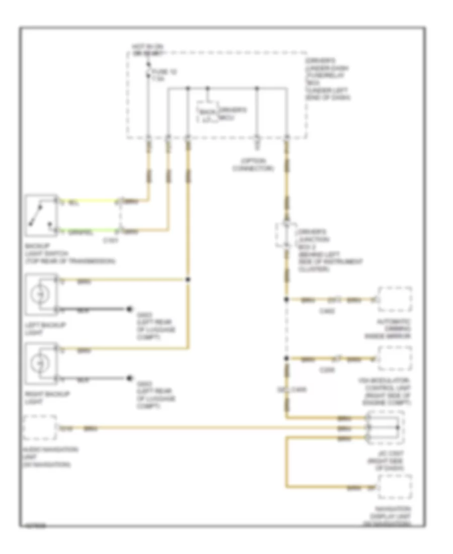 Backup Lamps Wiring Diagram, MT for Acura TL 2014
