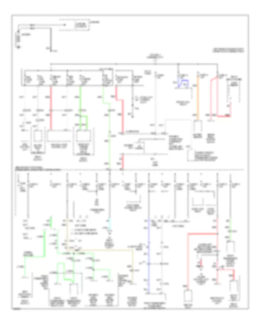 Power Distribution Wiring Diagram with Keyless Access 1 of 7 for Acura TL 2014
