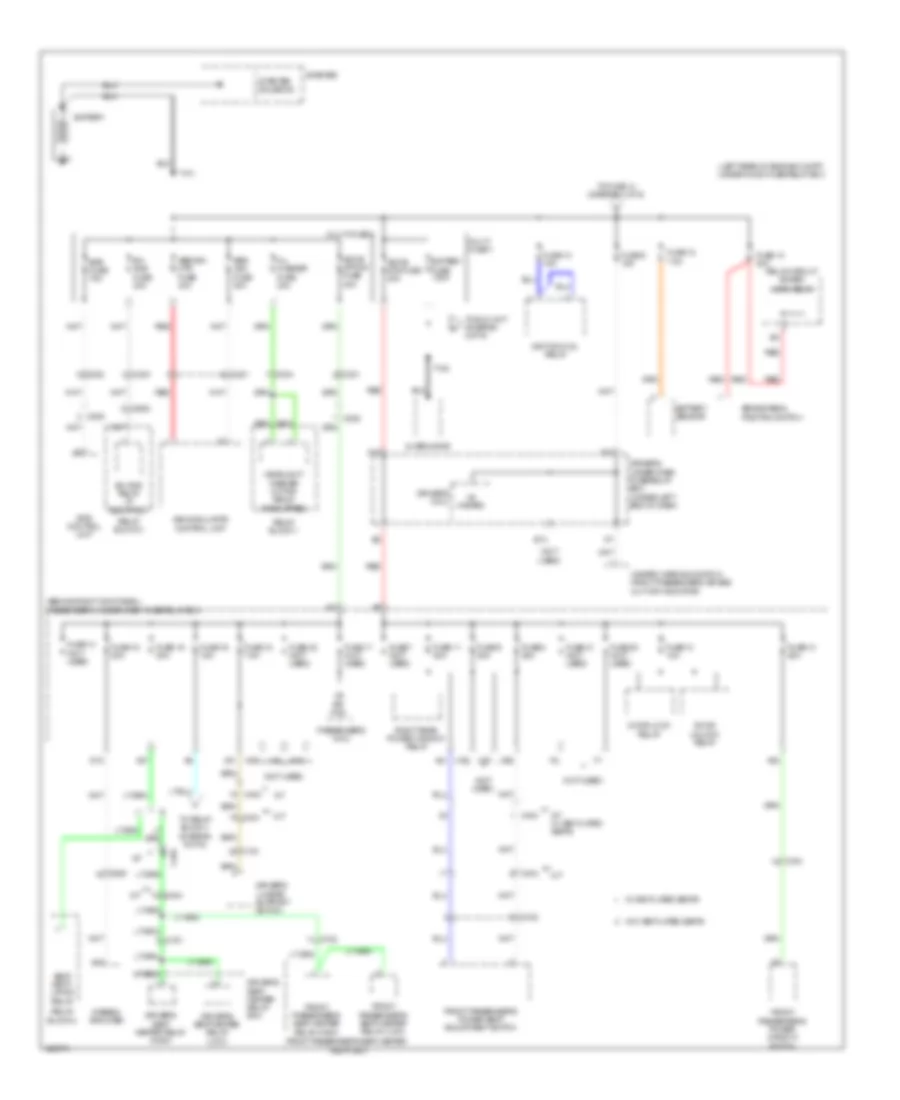 Power Distribution Wiring Diagram, without Keyless Access (1 of 6) for Acura TL 2014