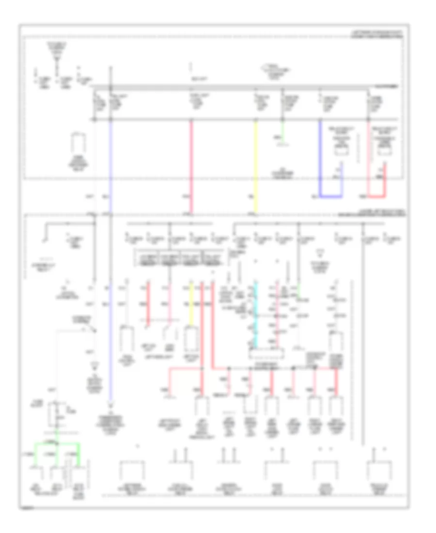 Power Distribution Wiring Diagram, without Keyless Access (2 of 6) for Acura TL 2014