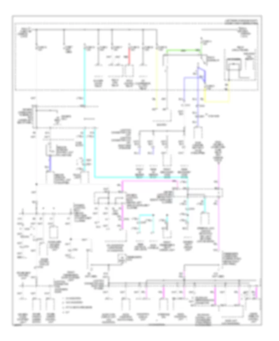 Power Distribution Wiring Diagram, without Keyless Access (3 of 6) for Acura TL 2014