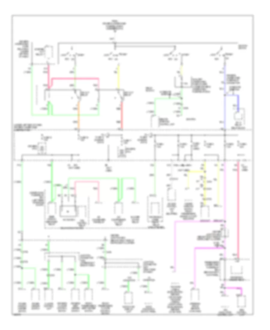 Power Distribution Wiring Diagram, without Keyless Access (5 of 6) for Acura TL 2014