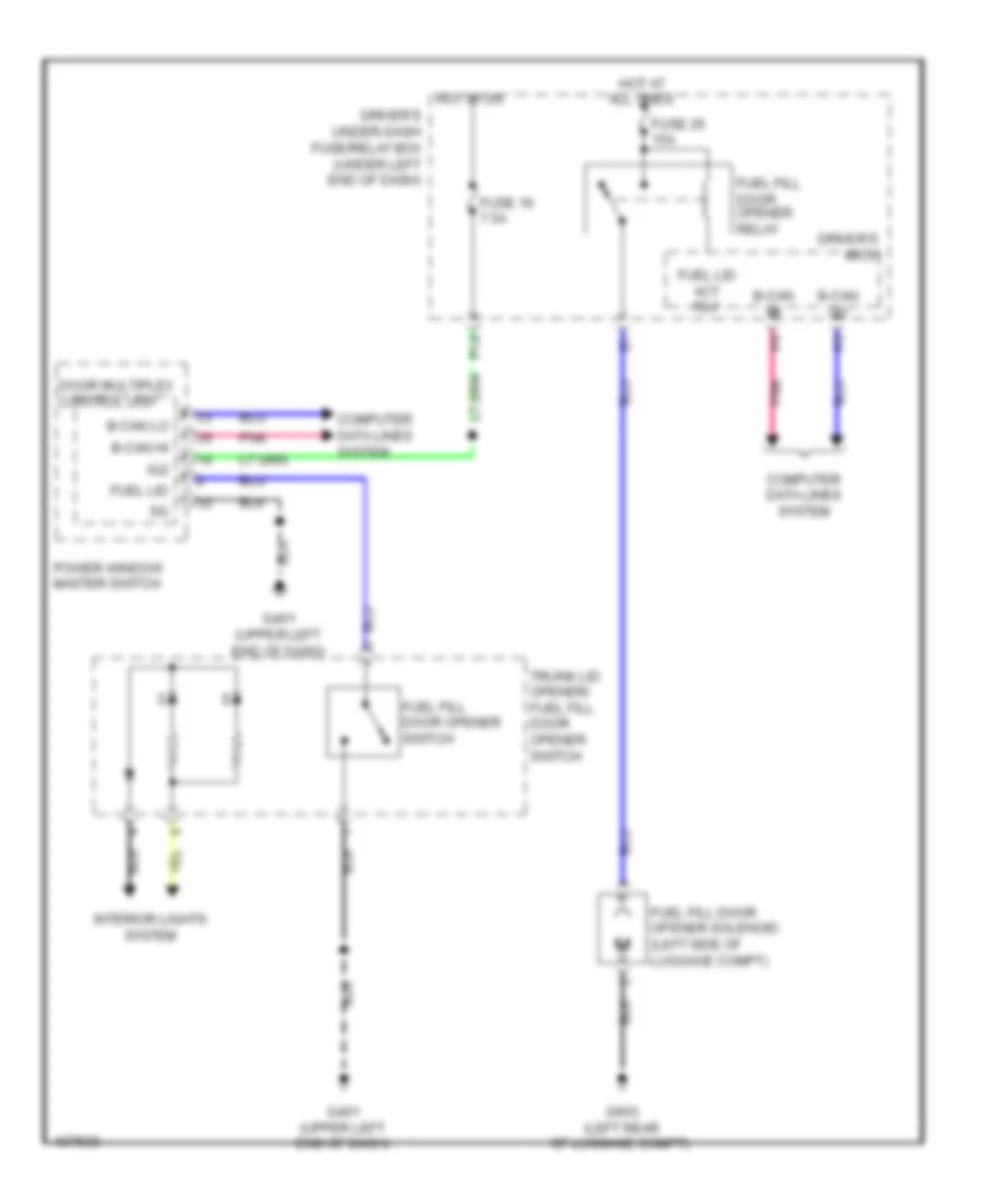 Fuel Door Release Wiring Diagram for Acura TL 2014