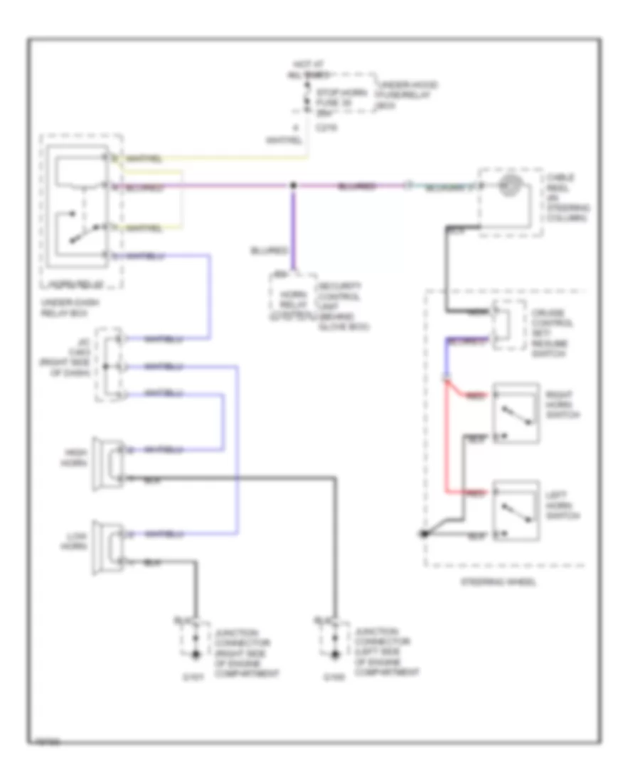Horn Wiring Diagram for Acura 2.5TL 1995