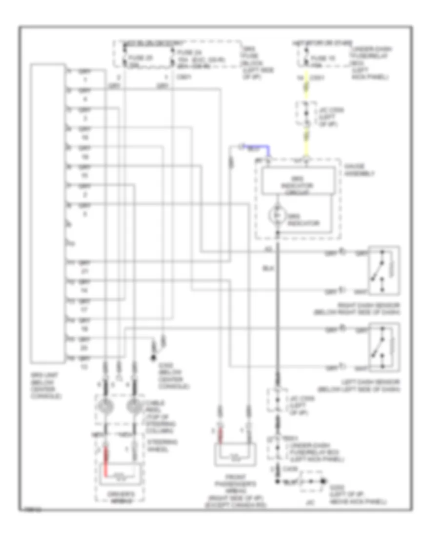 Supplemental Restraints Wiring Diagram for Acura Integra GS R 1995