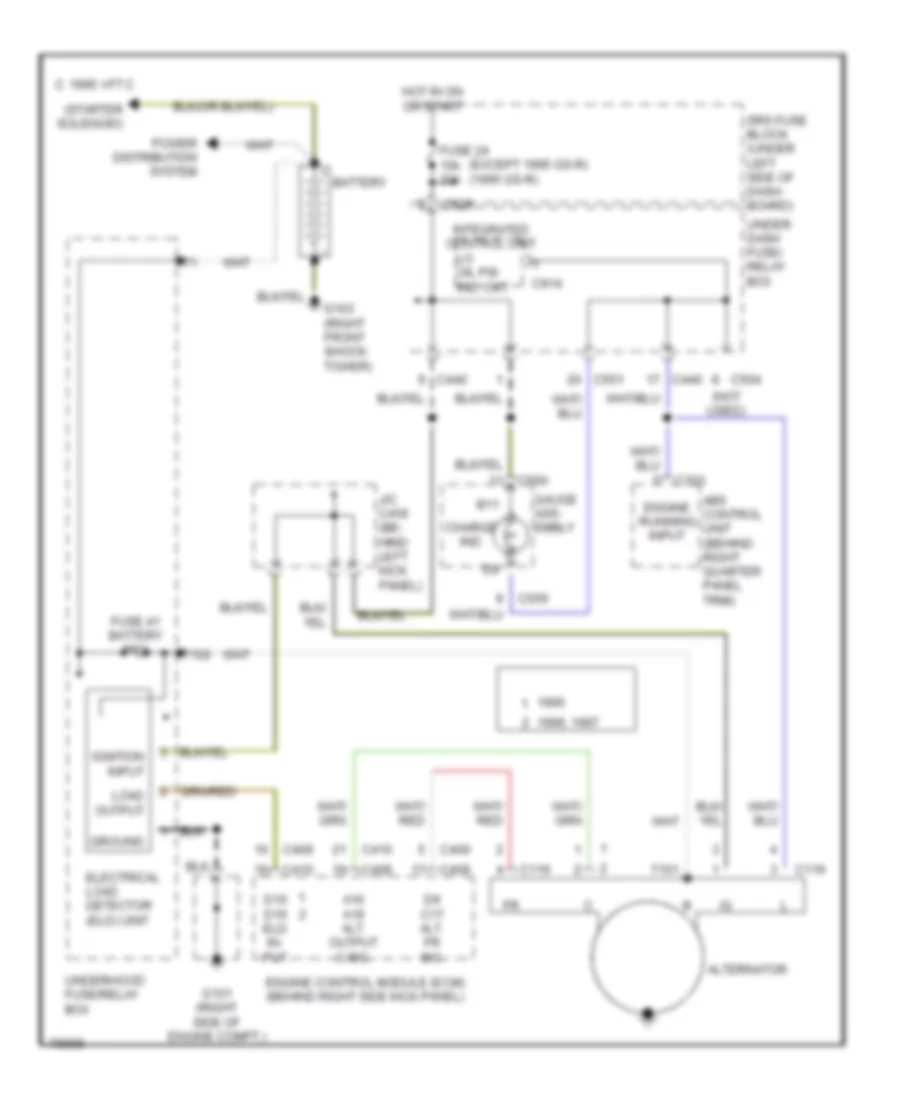 Charging Wiring Diagram, USA for Acura Integra LS 1995