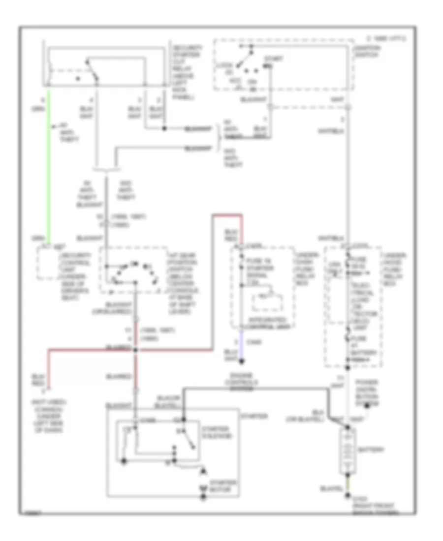 Starting Wiring Diagram, AT for Acura Integra LS 1995