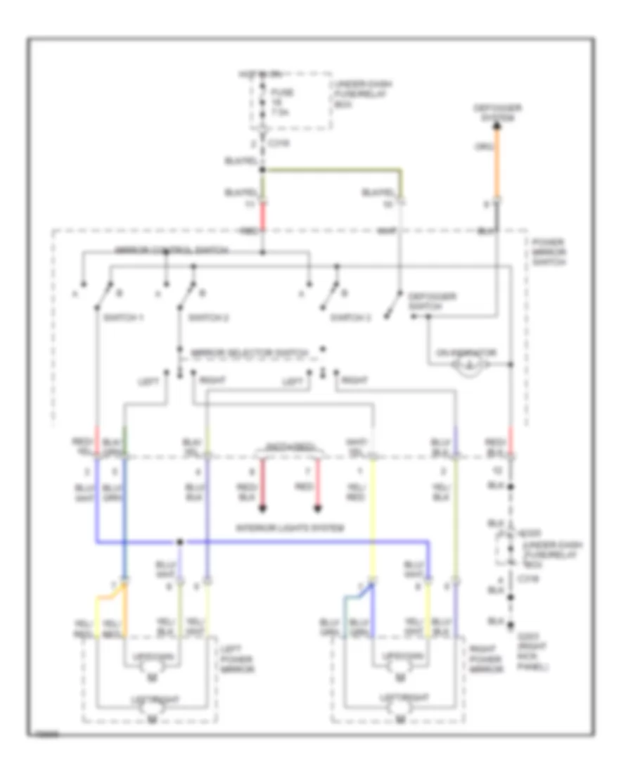 Power Mirror Wiring Diagram Sedan for Acura Legend GS 1995