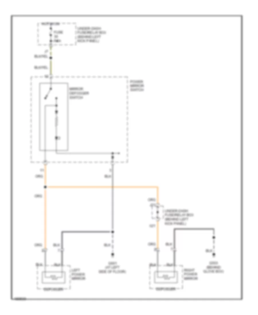 Heated Mirrors Wiring Diagram for Acura TSX 2004