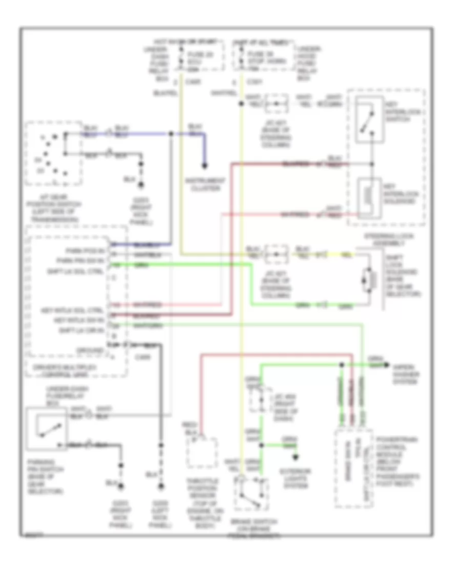 Shift Interlock Wiring Diagram for Acura 3.5RL 1996