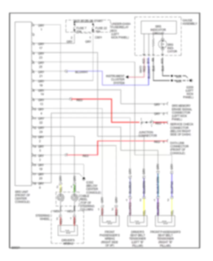 Supplemental Restraints Wiring Diagram for Acura 3 5RL 1996
