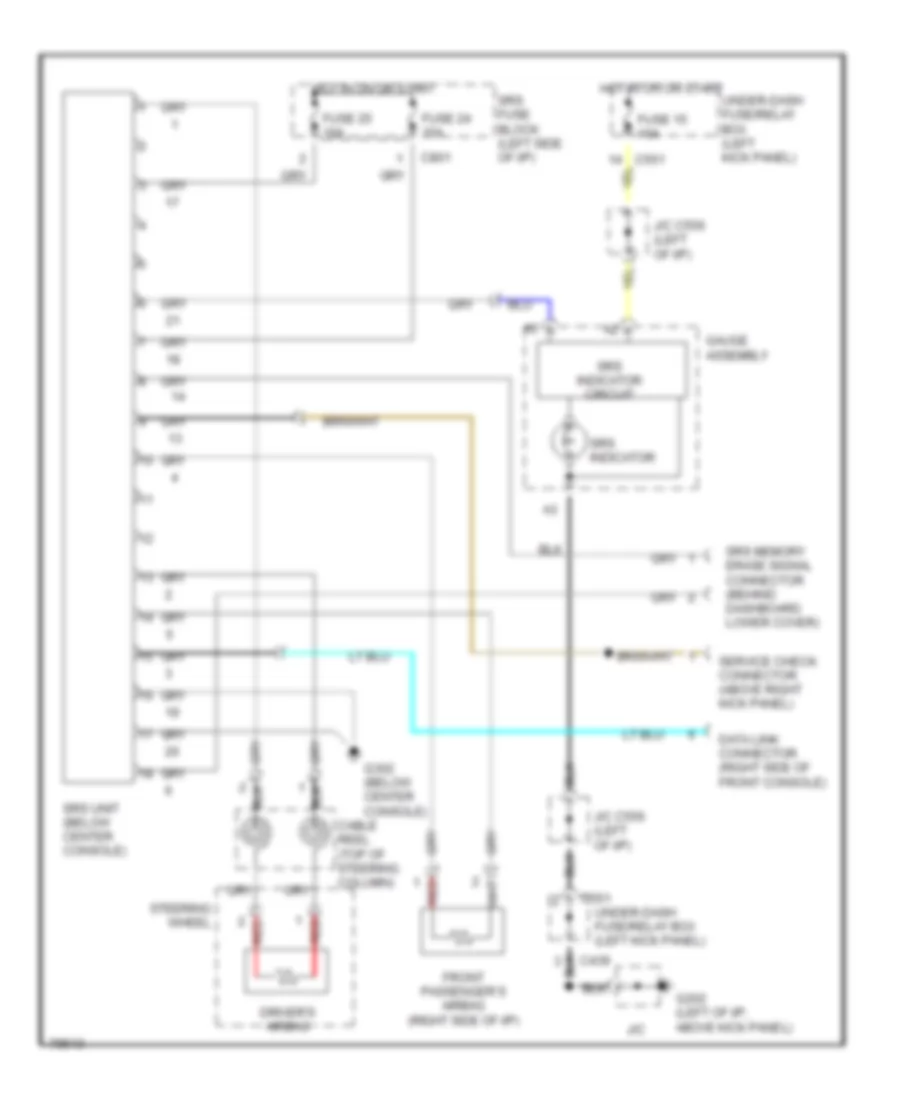 Supplemental Restraints Wiring Diagram for Acura Integra GS-R 1996