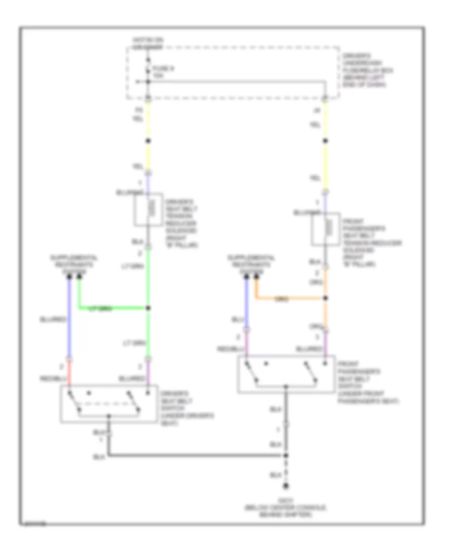 Passive Restraints Wiring Diagram for Acura MDX Touring 2005