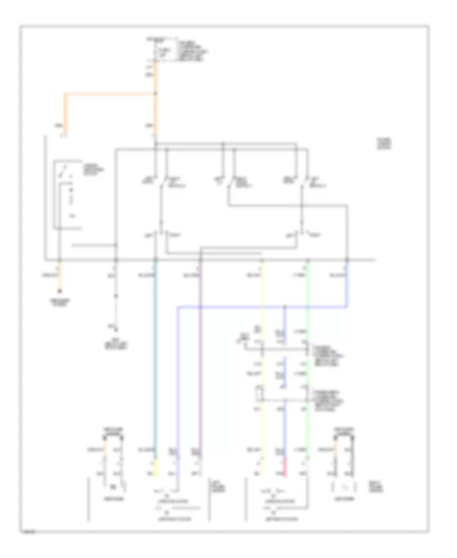 Power Mirrors Wiring Diagram, without Memory for Acura MDX Touring 2005