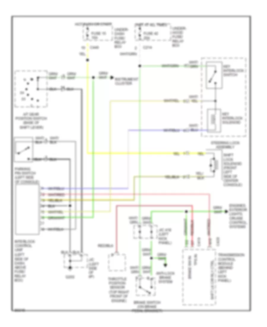 Shift Interlock Wiring Diagram for Acura Integra RS 1996