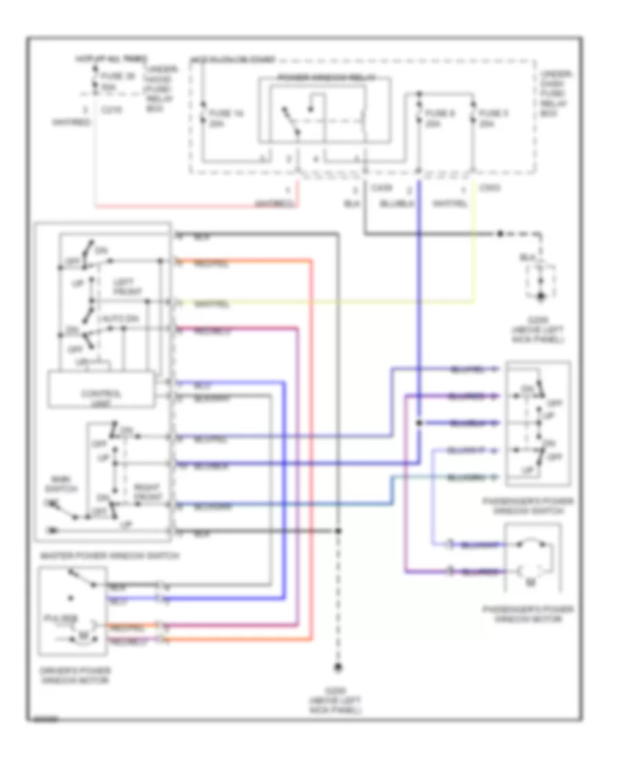 Power Windows Wiring Diagram Hatchback for Acura Integra SE 1996