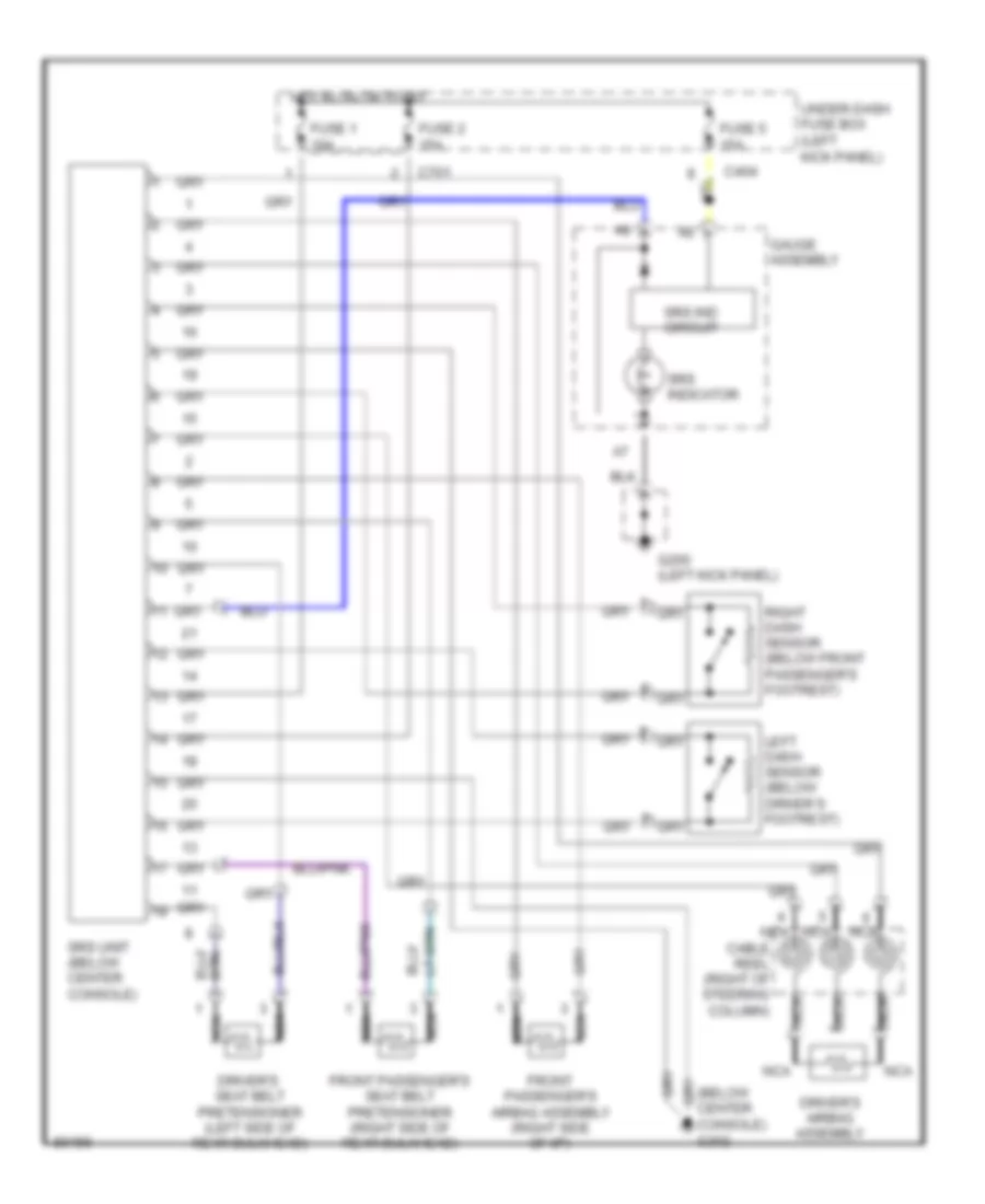 Supplemental Restraints Wiring Diagram for Acura NSX 1996