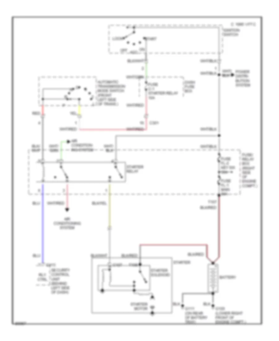 Starting Wiring Diagram, AT for Acura SLX 1996