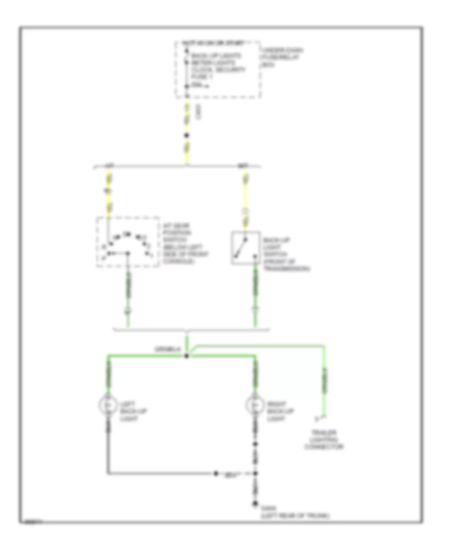 Back up Lamps Wiring Diagram for Acura 2 2CL 1997
